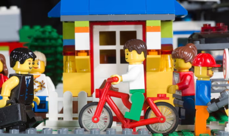 loaded cart with Lego items